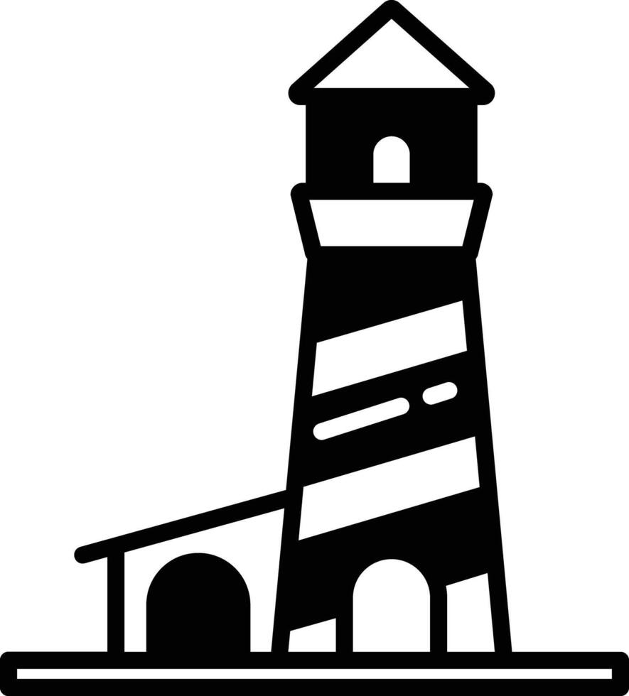 Light house glyph and line vector illustration