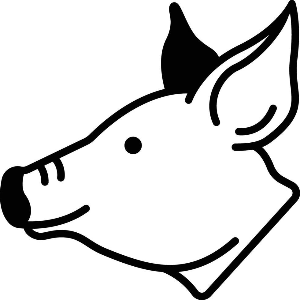 Pig glyph and line vector illustration
