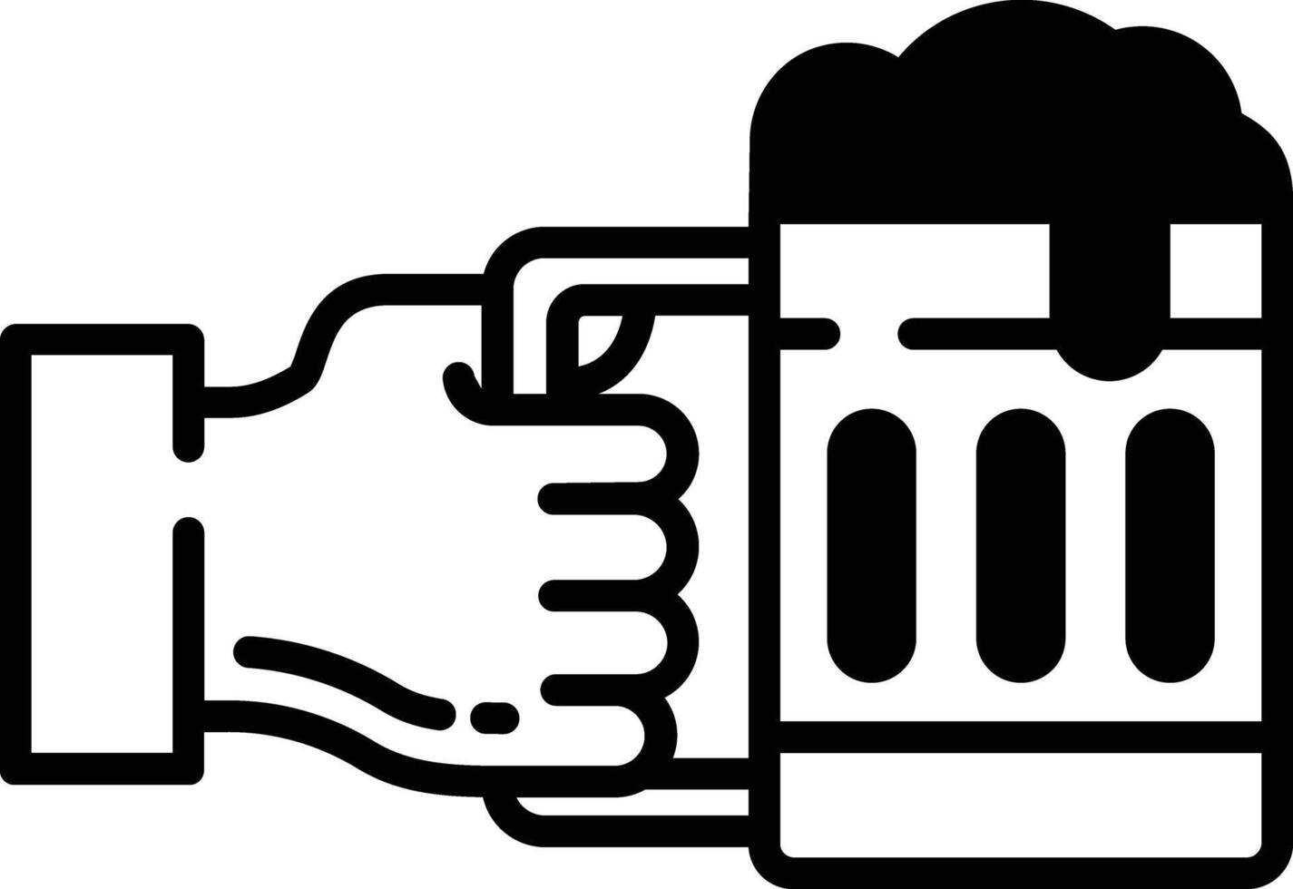 beer bottle glyph and line vector illustration