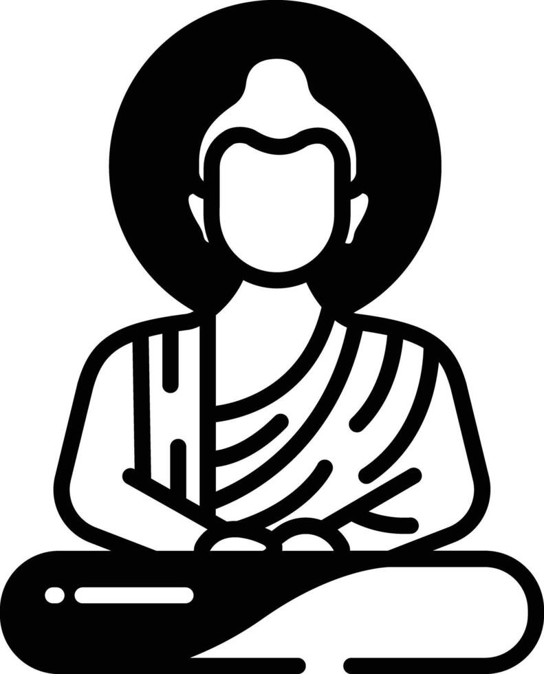 Buddha's Footprint glyph and line vector illustration