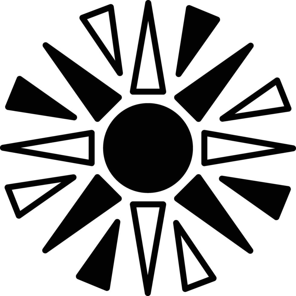 Sun glyph and line vector illustration