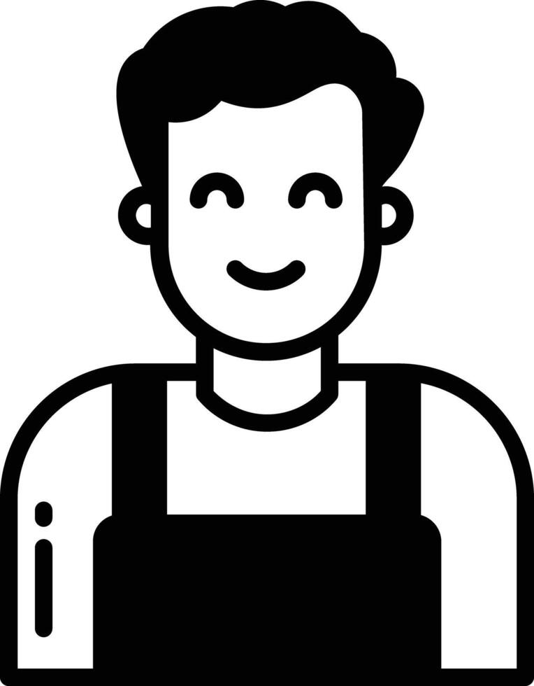 Man Technician glyph and line vector illustration