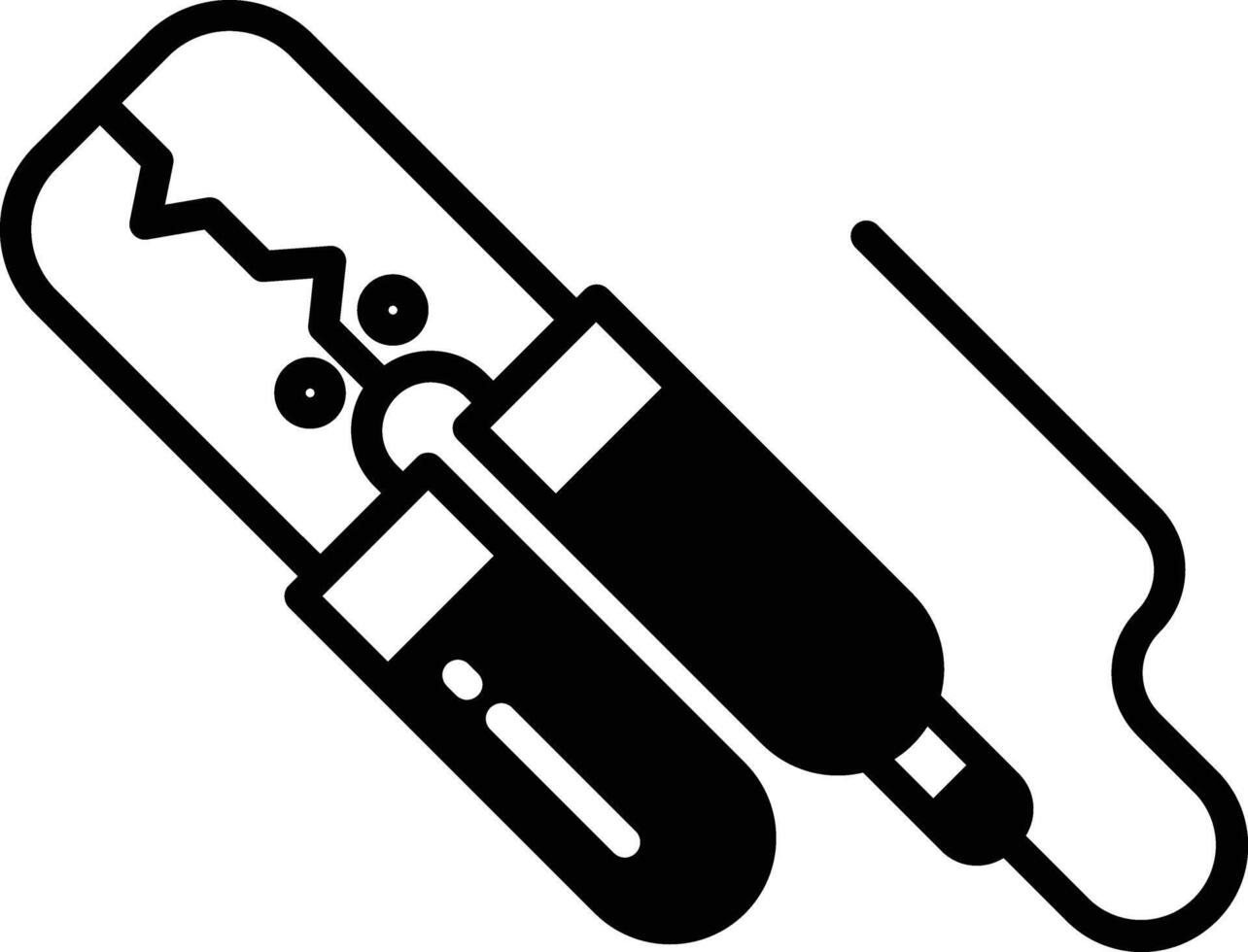 Jumper cables glyph and line vector illustration