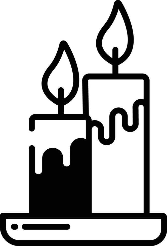 Candles glyph and line vector illustration