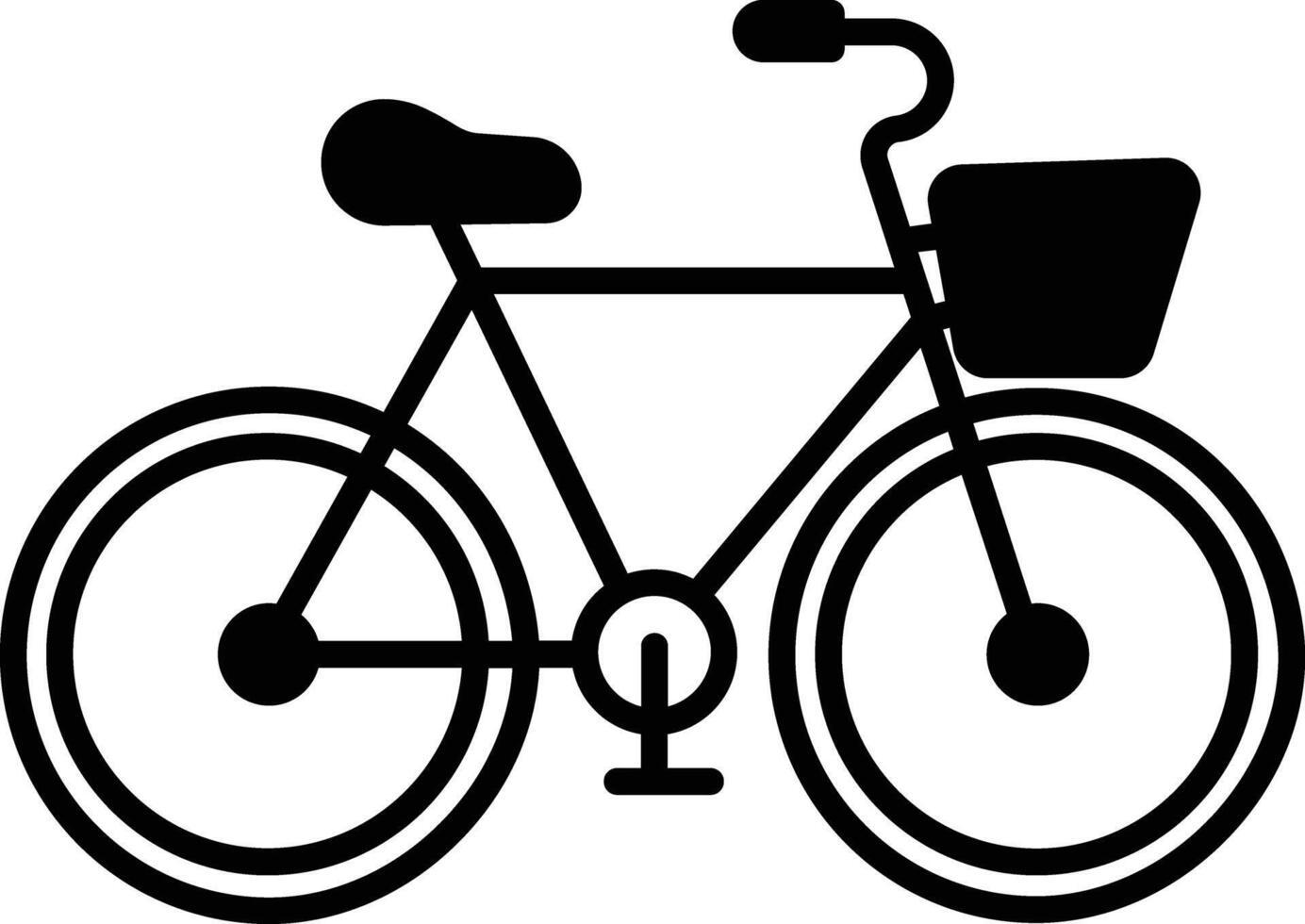 Bicycle glyph and line vector illustration