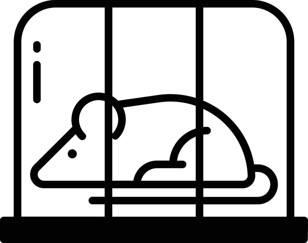 Mouse experiment glyph and line vector illustration