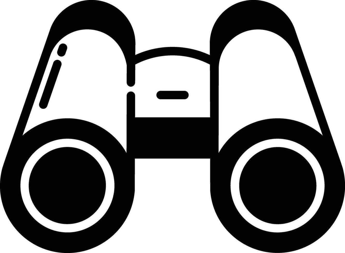 Binoculars glyph and line vector illustration