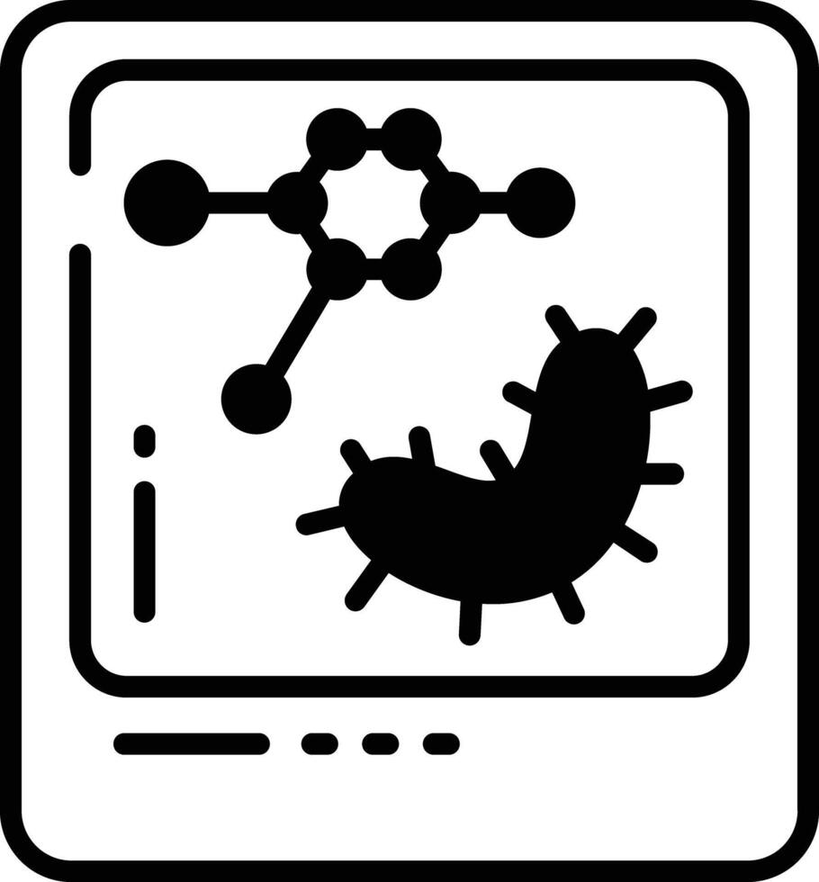 Bacteria and virus glyph and line vector illustration