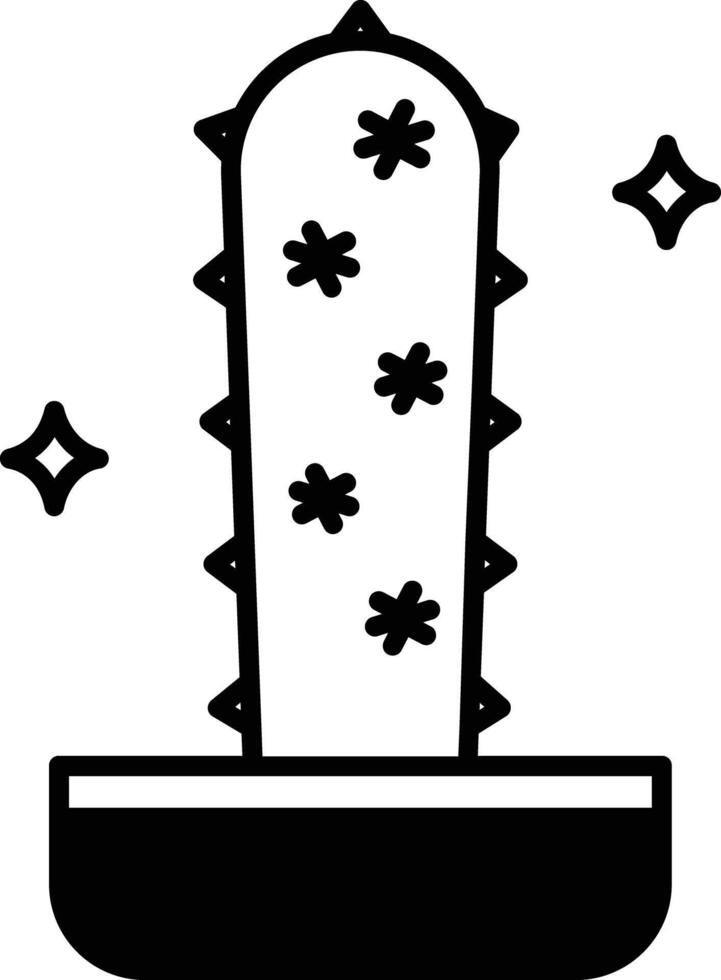 Cactus Plant glyph and line vector illustration