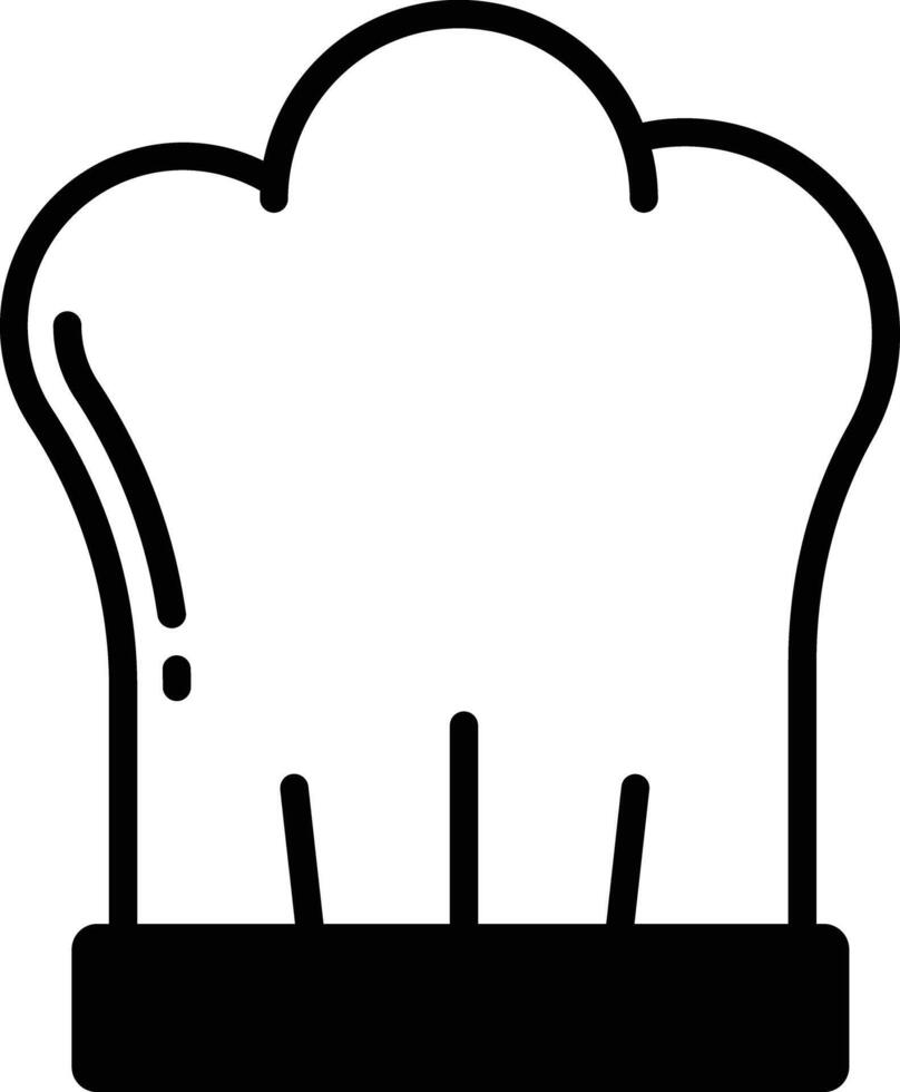 Chef hat glyph and line vector illustration