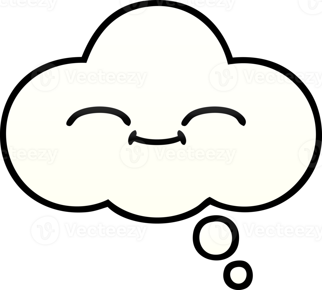 gradient shaded cartoon of a thought bubble png