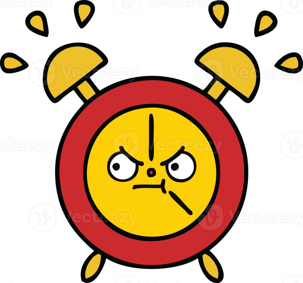 cute cartoon of a alarm clock png