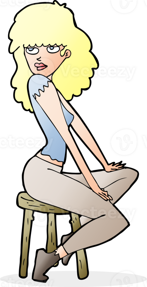 cartoon woman striking pose png