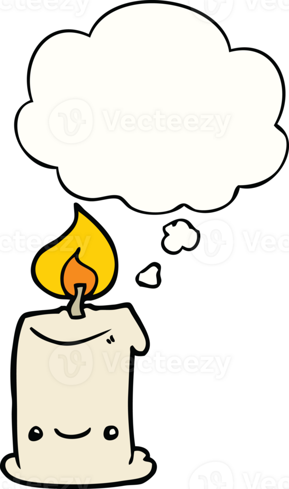 cartoon candle with thought bubble png