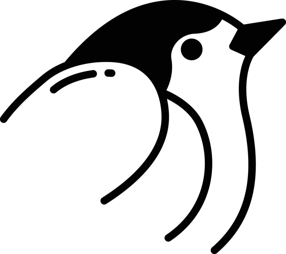 Robin bird glyph and line vector illustration
