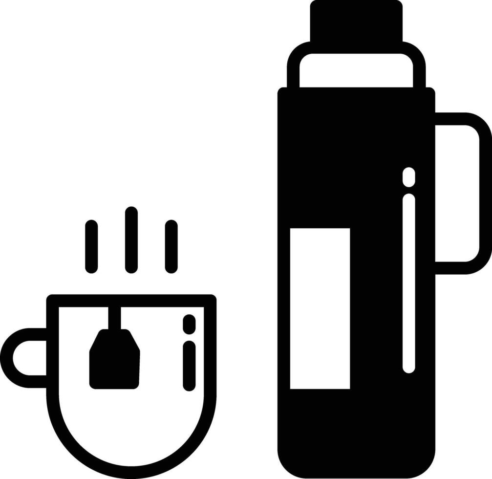 Tea Drinks glyph and line vector illustration