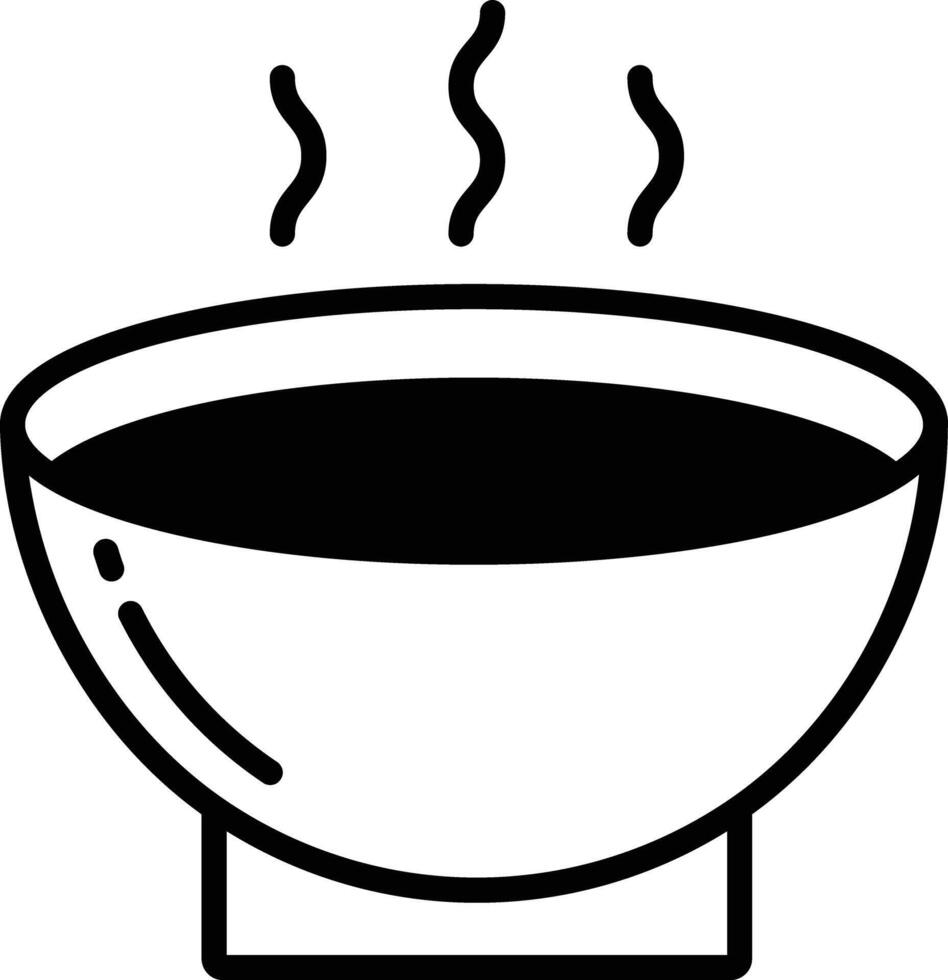 Soup glyph and line vector illustration