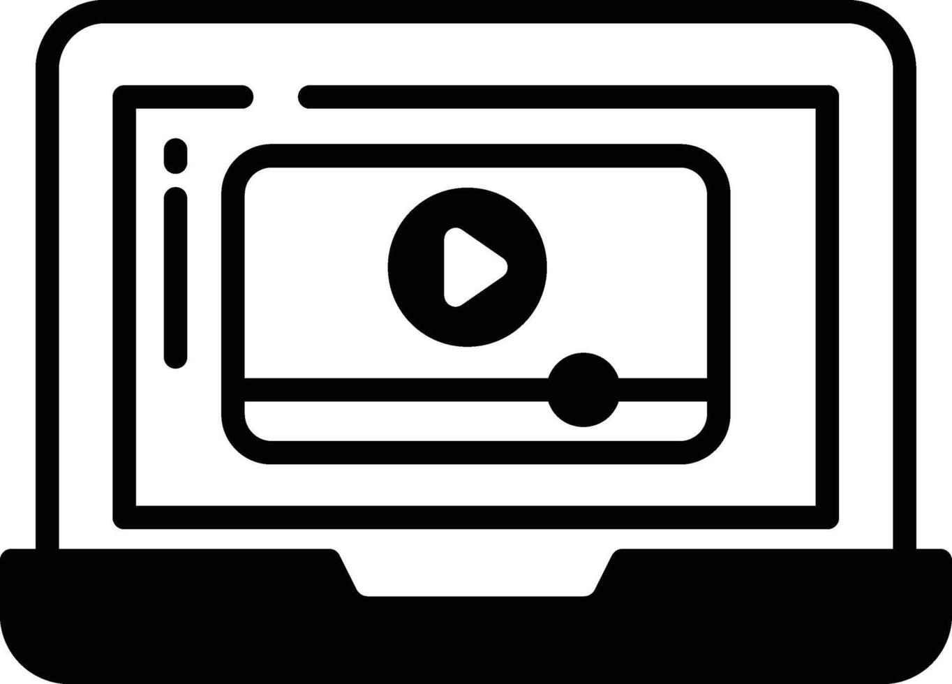 Laptop glyph and line vector illustration