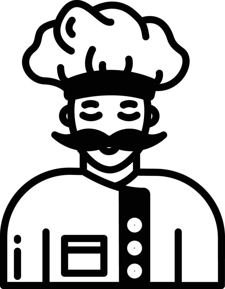 Male Baker glyph and line vector illustration