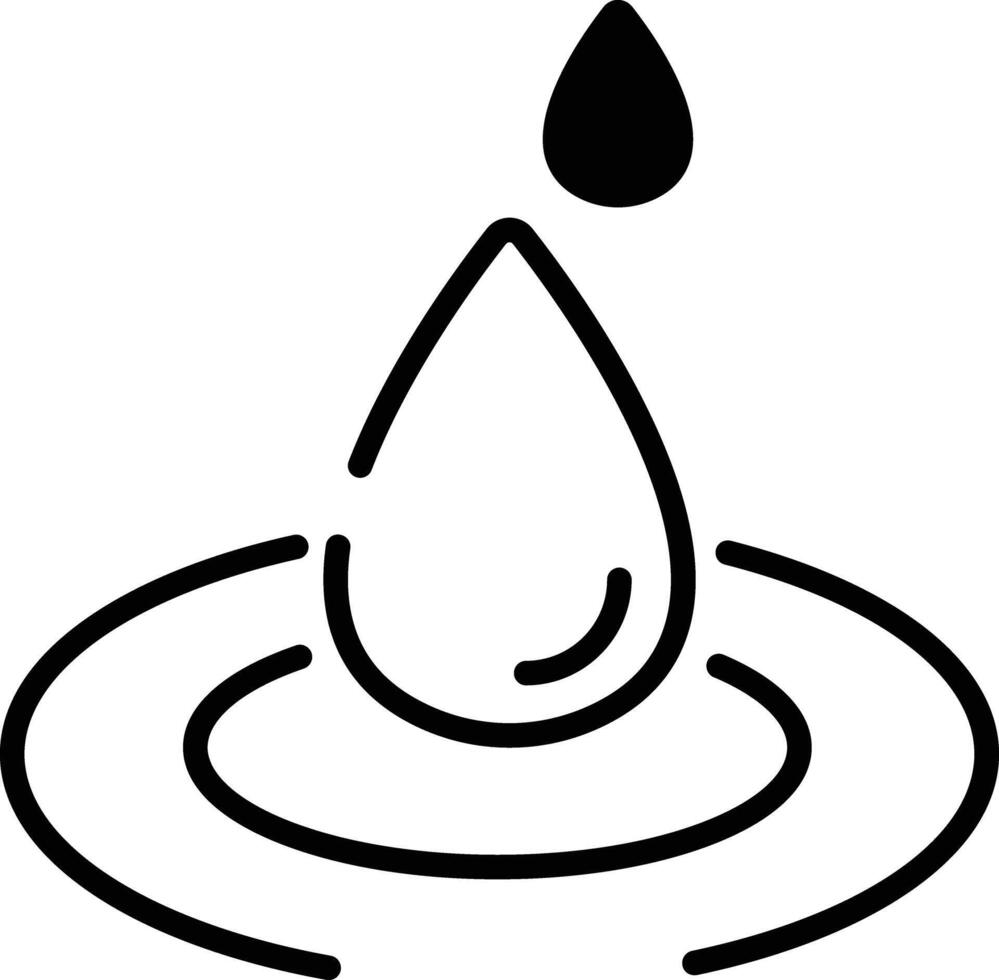 water glyph and line vector illustration