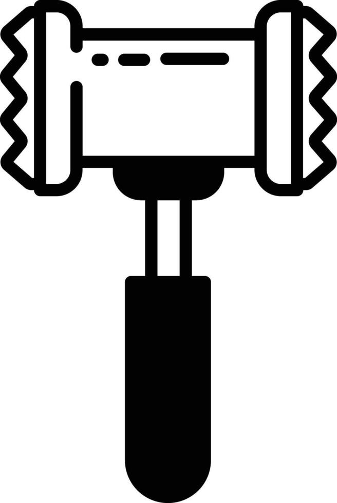 Steak hammer glyph and line vector illustration