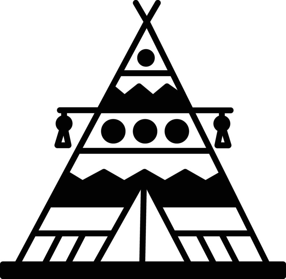 Tent glyph and line vector illustration