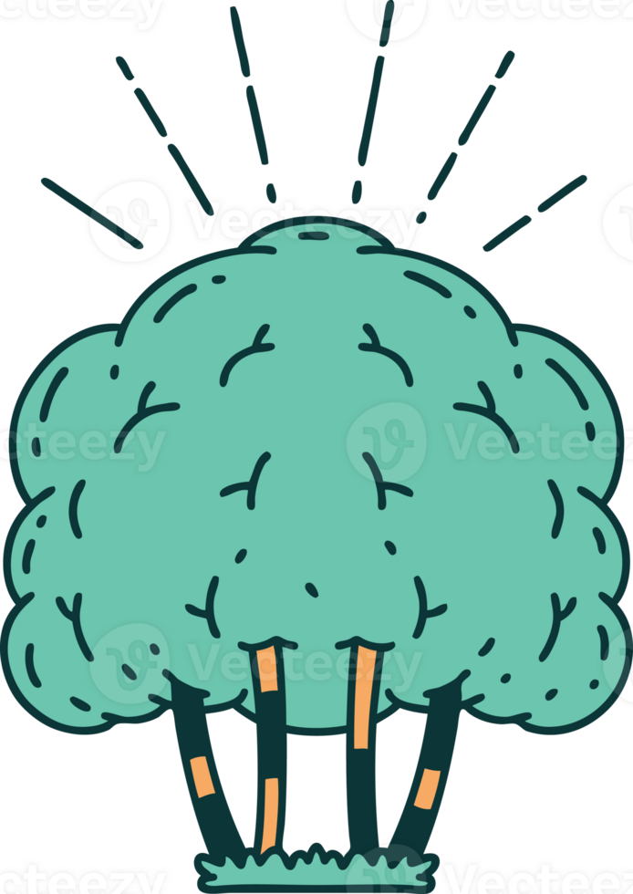 illustration of a traditional tattoo style tree png