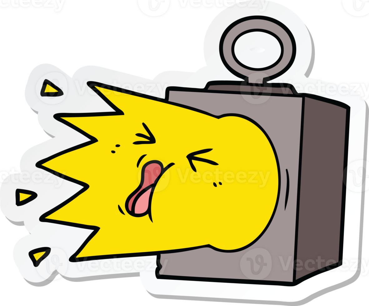sticker of a cartoon industrial lamp png