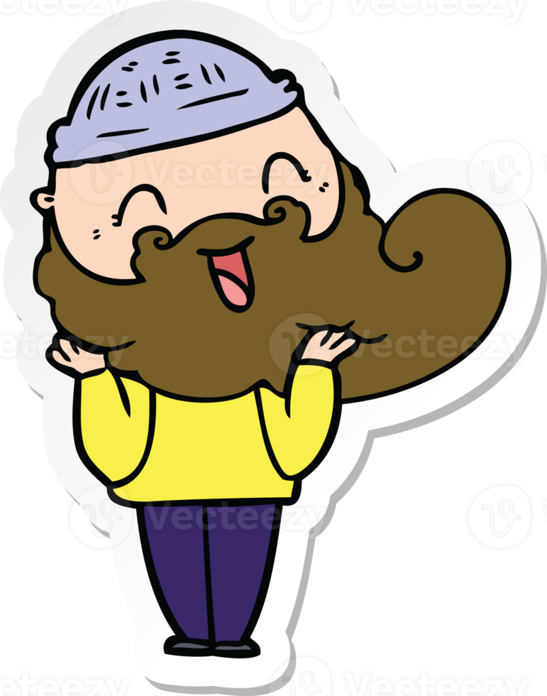 sticker of a happy bearded man png