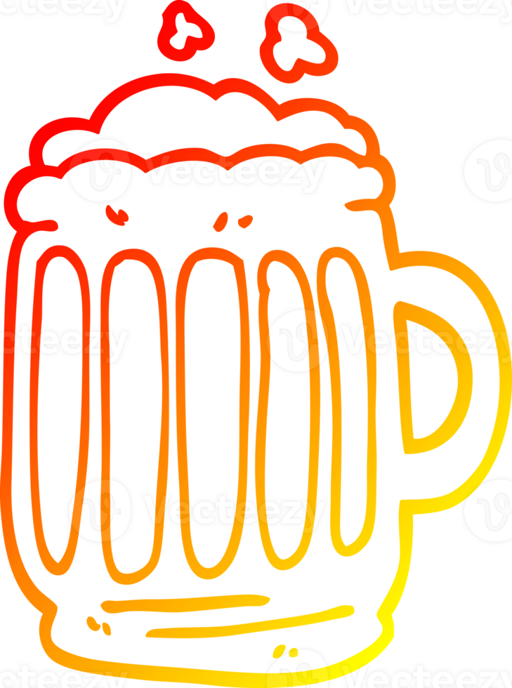 värma lutning linje teckning av en tecknad serie sejdel av öl png