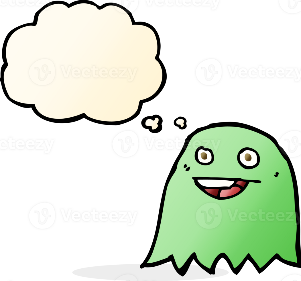 cartoon ghost with thought bubble png