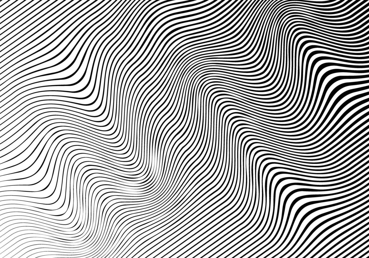 Fluid wavy lines black white vector for background design.