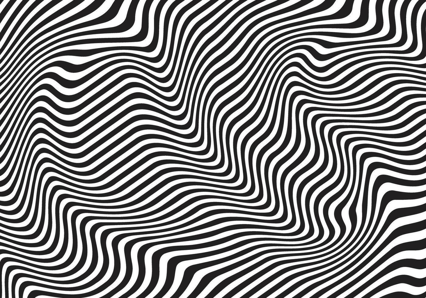 Fluid wavy lines black white vector for background design.