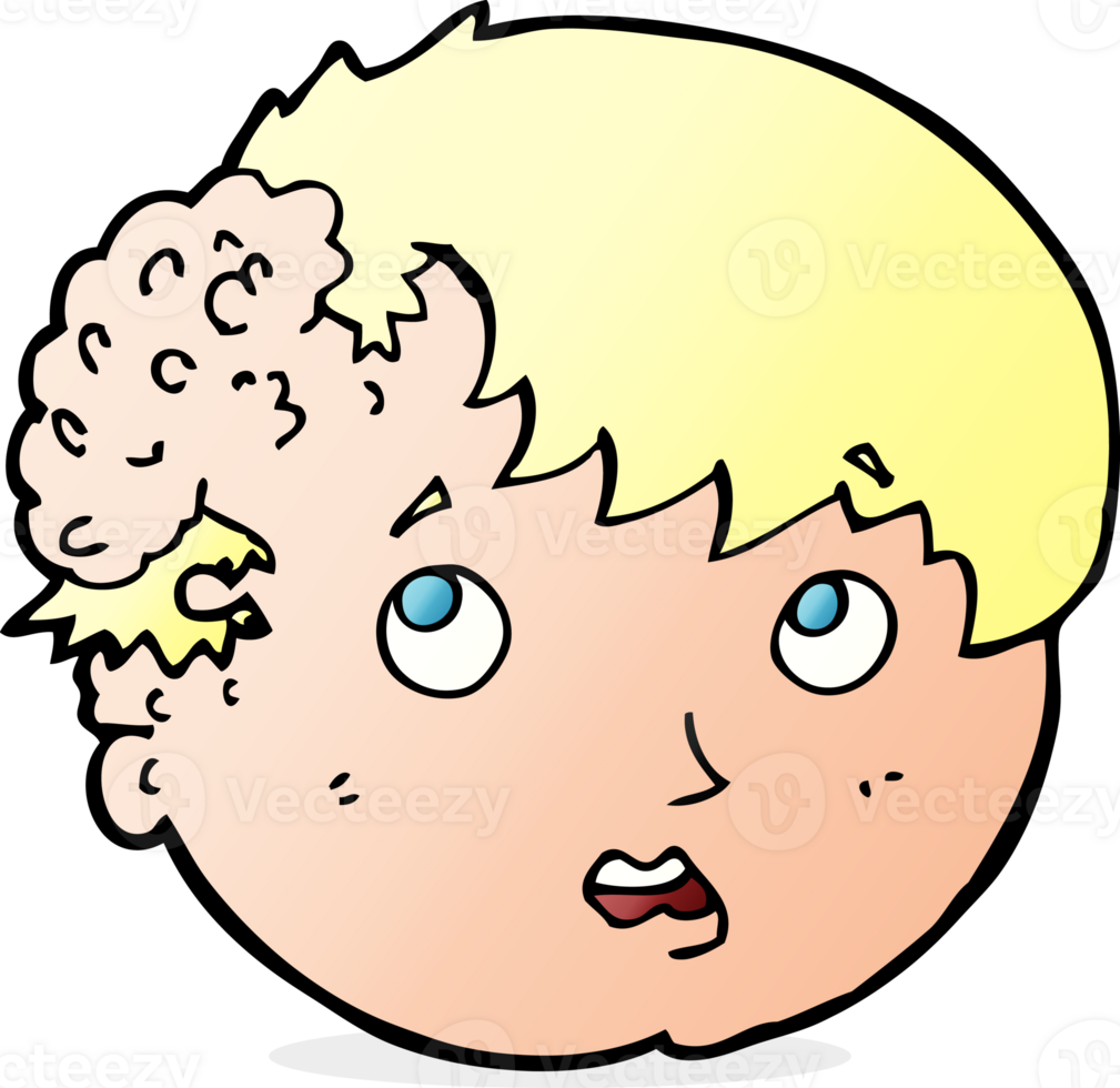cartoon boy with ugly growth on head png