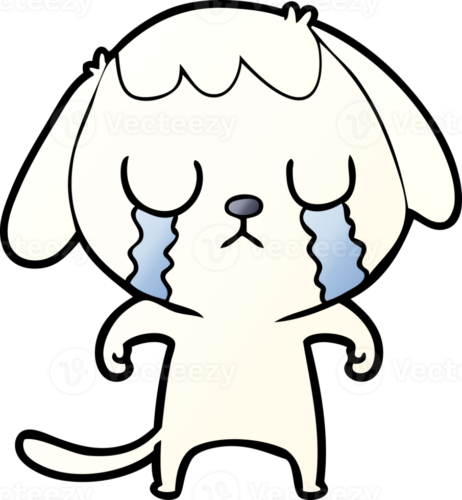 cute cartoon dog crying png