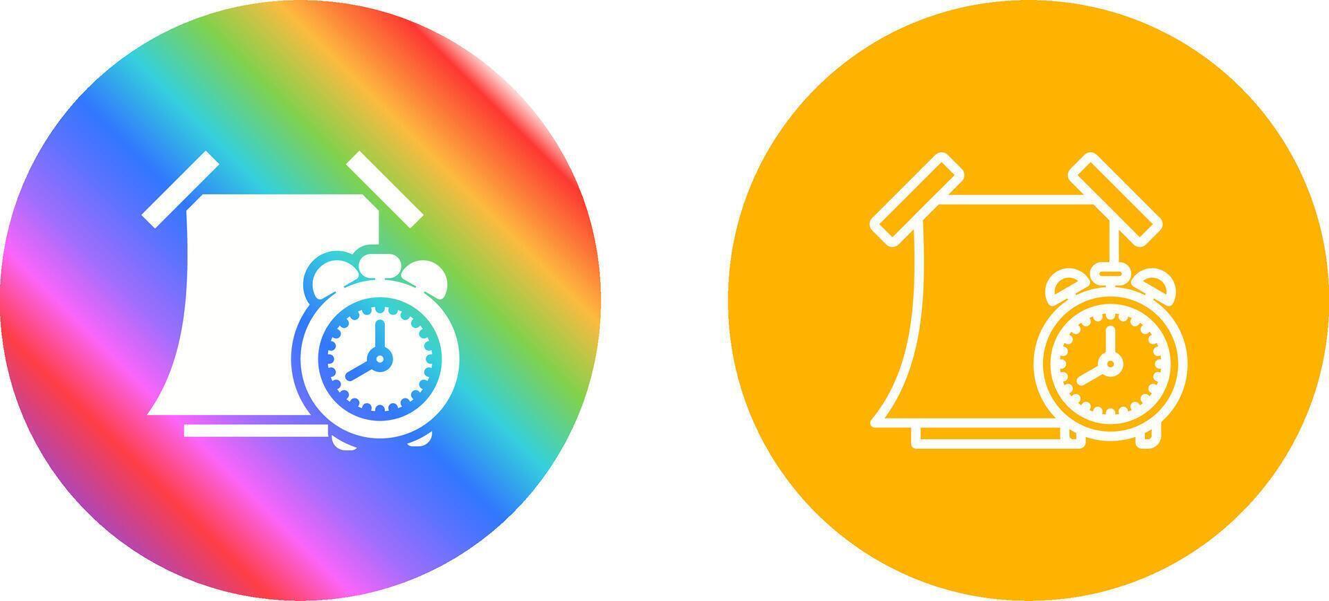 Sticky note with alarm clock Vector Icon