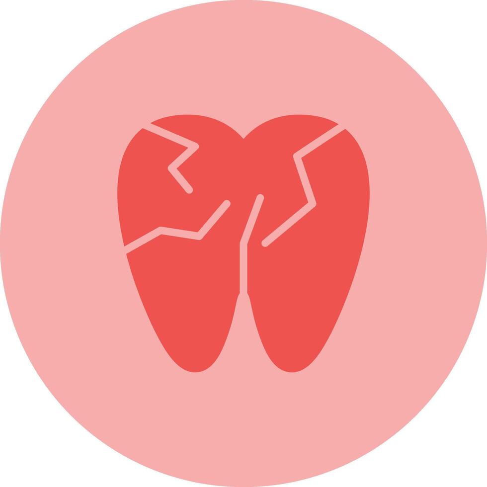 Cracked Tooth Vector Icon