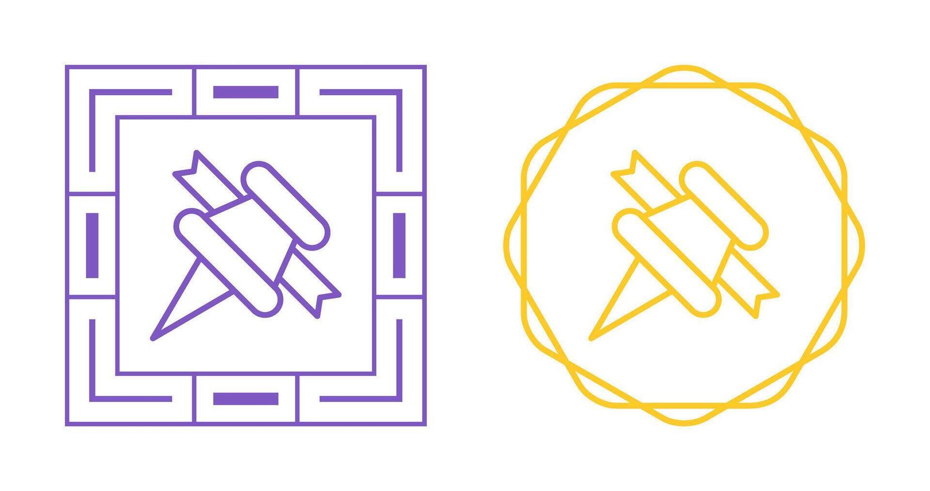 Pushpin with ribbon Vector Icon