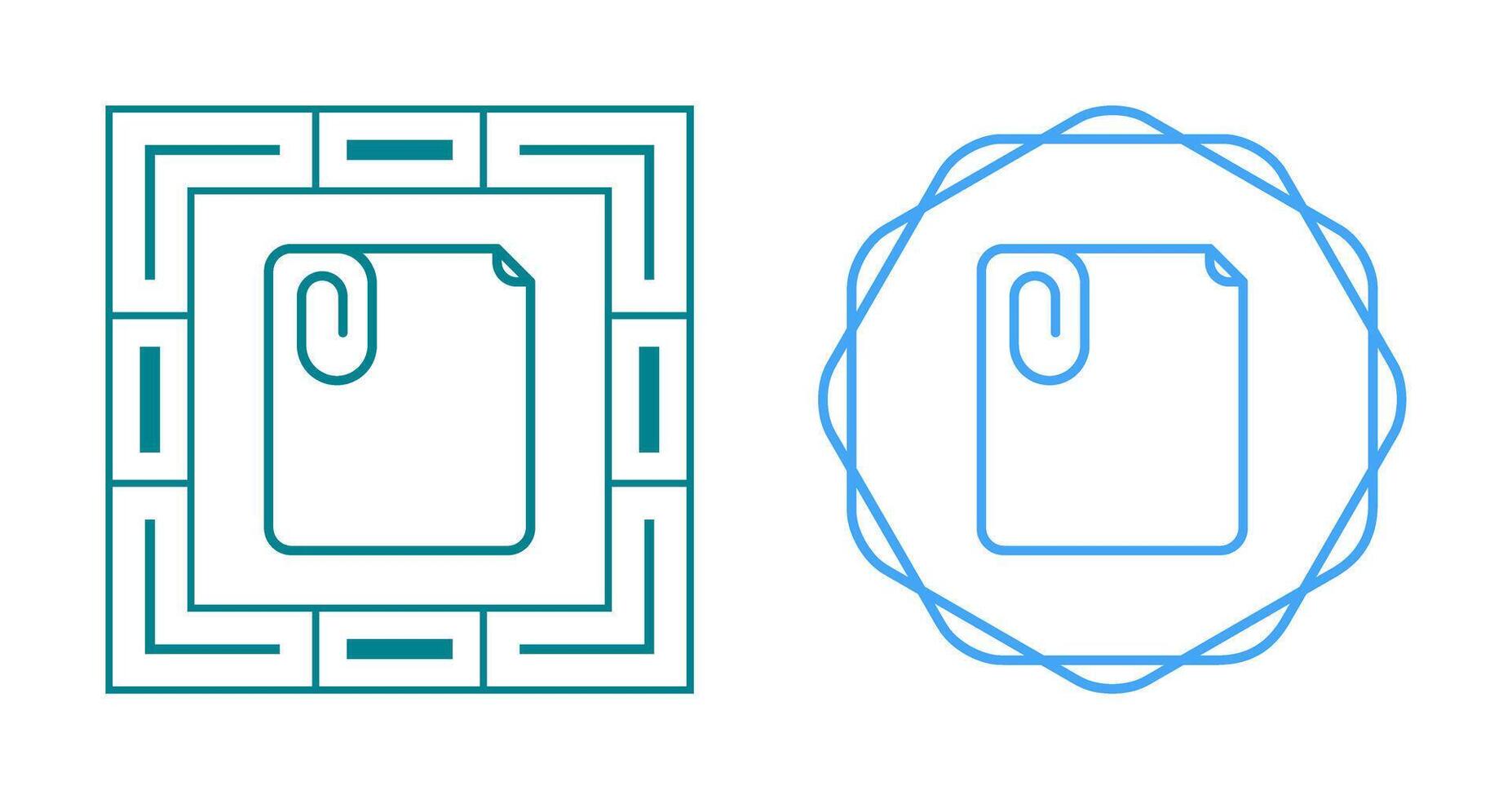 Paperclip with paper Vector Icon