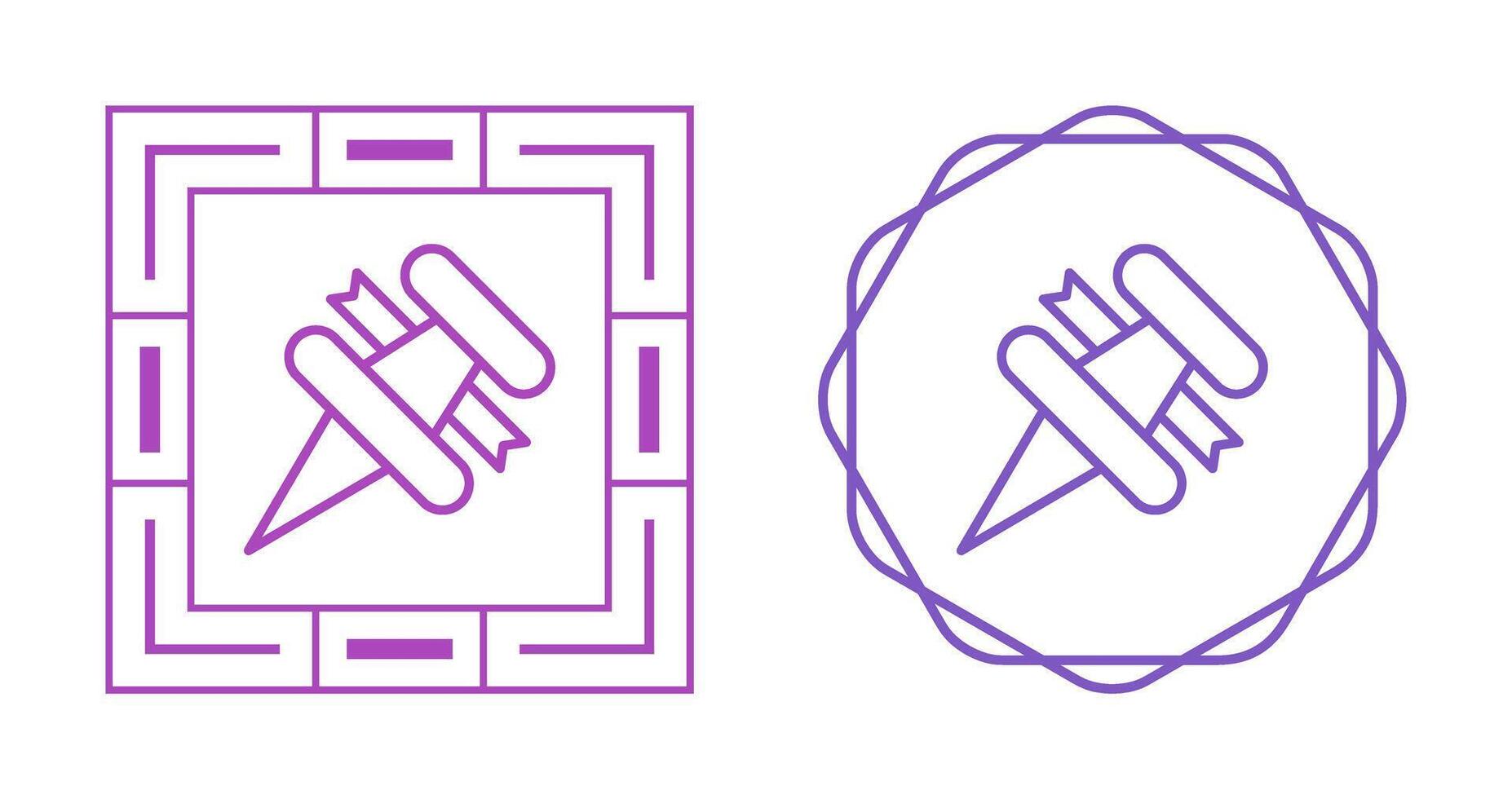 Thumbtack with ribbon Vector Icon