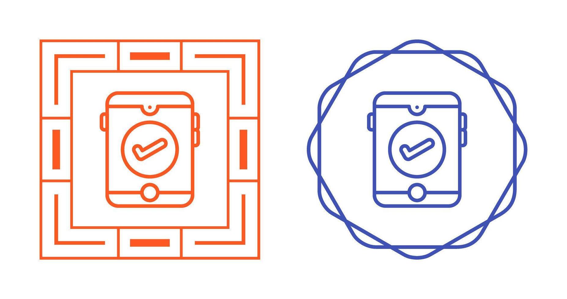 teléfono inteligente con marca de verificación vector icono