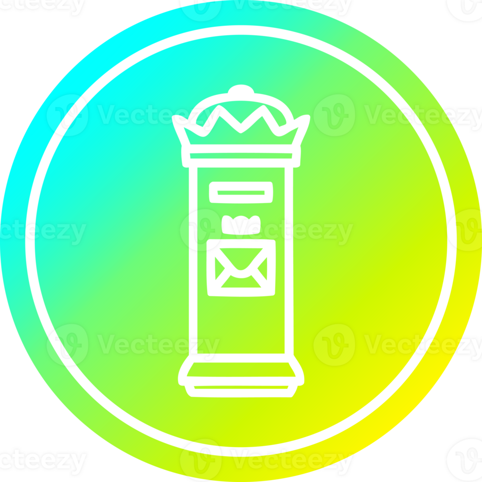 British postbox circular icon with cool gradient finish png