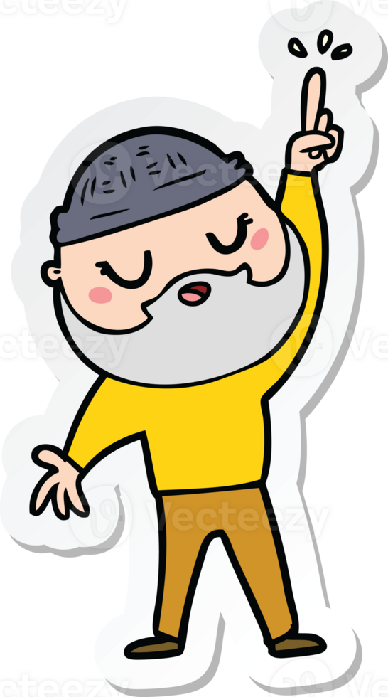 sticker of a cartoon man with beard png