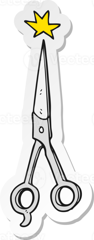 sticker of a cartoon barber scissors png