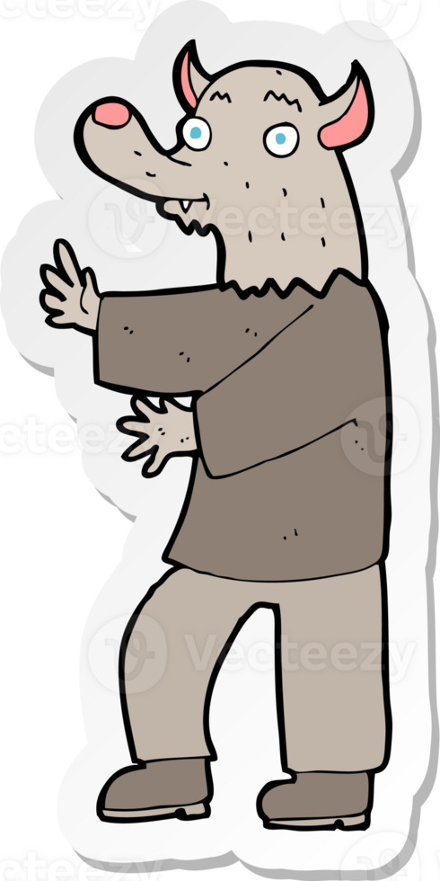 sticker of a cartoon werewolf png