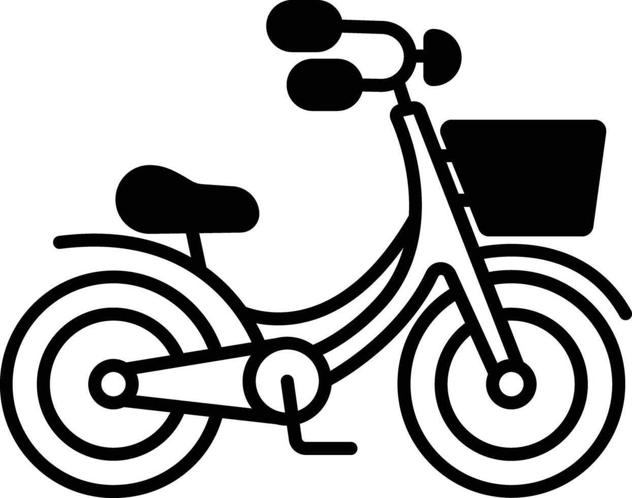 Bicycle glyph and line vector illustration