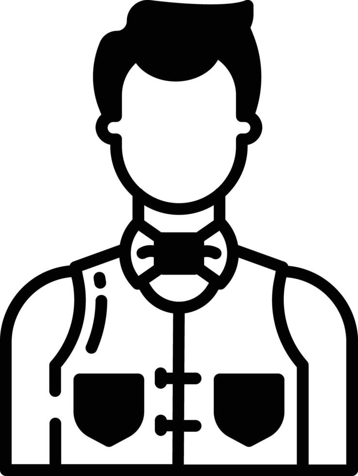 Food Service Men glyph and line vector illustration