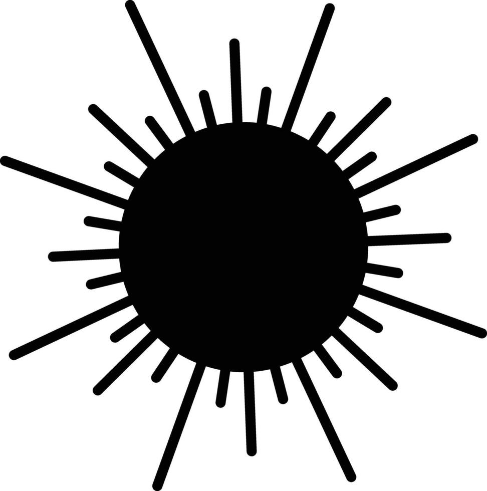 Sun glyph and line vector illustration