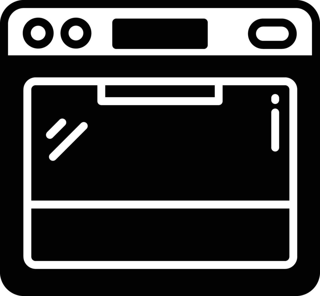 Microwave glyph and line vector illustration