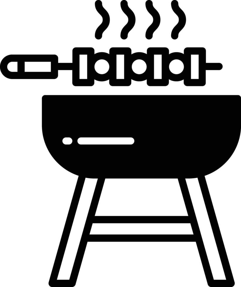 Barbeque glyph and line vector illustration